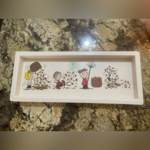 Peanuts eco bamboo fibre oblong serving tray - brand new!  adorable Fall themed